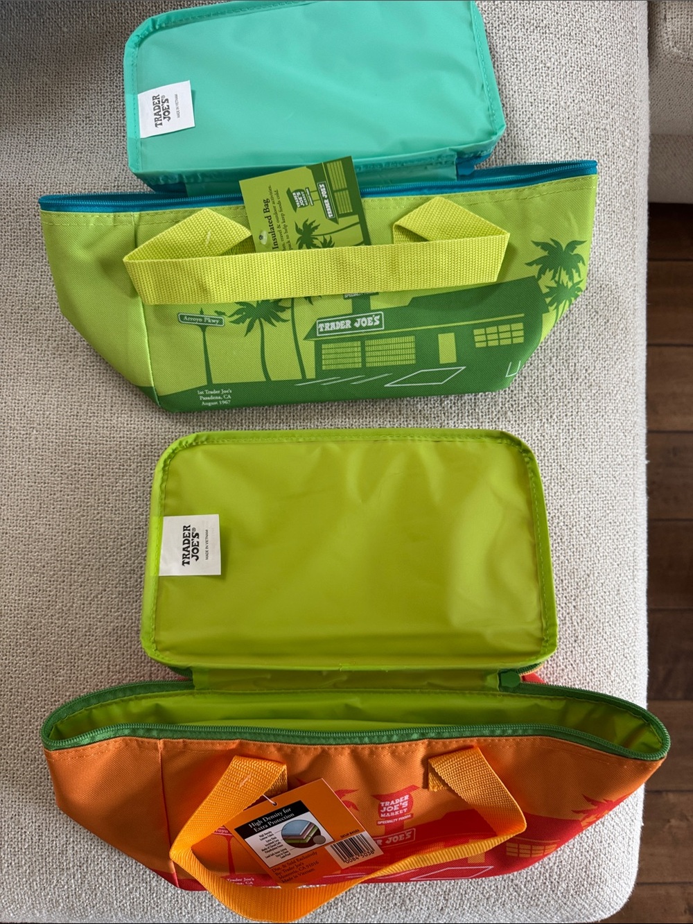 Trader Joe's Insulated Grocery Tote Bag - Lime Green